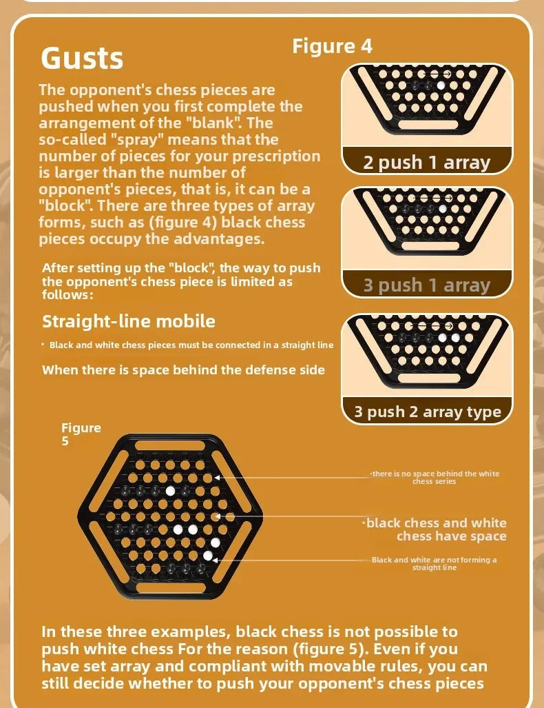 Push Chess Strategy Board Game for Family Fun