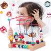 Wooden Bead Maze Roller Coaster Toy for Toddlers
