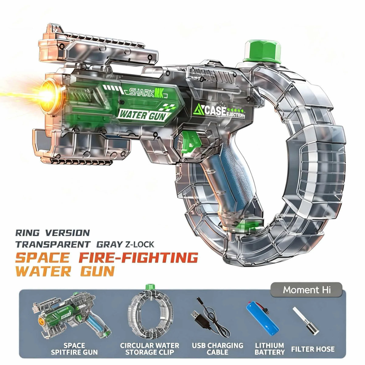 Electric Water Gun with Recoil Effect & Sensor Lights