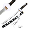 White Doctor Luo katana wooden sword for cosplay with black grip and white wrapping