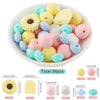 Silicone Focal Beads Set with Flower & Leaf Shapes for Jewelry Making