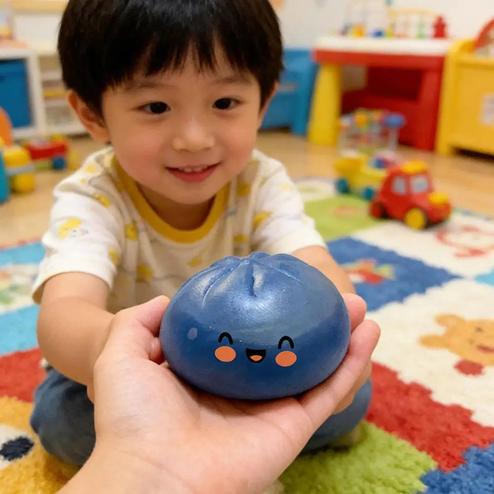 Squishy Steamed Bun Stress Ball with Slow-Rising Glitter