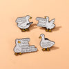 Cute Cartoon Goose Enamel Brooch Set (4-Pack)