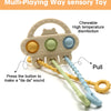 Bear Silicone Teether with Textured Pull String for Babies