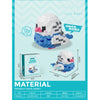 A set of white and blue micro building blocks shaped like a bird, packaged in a box.