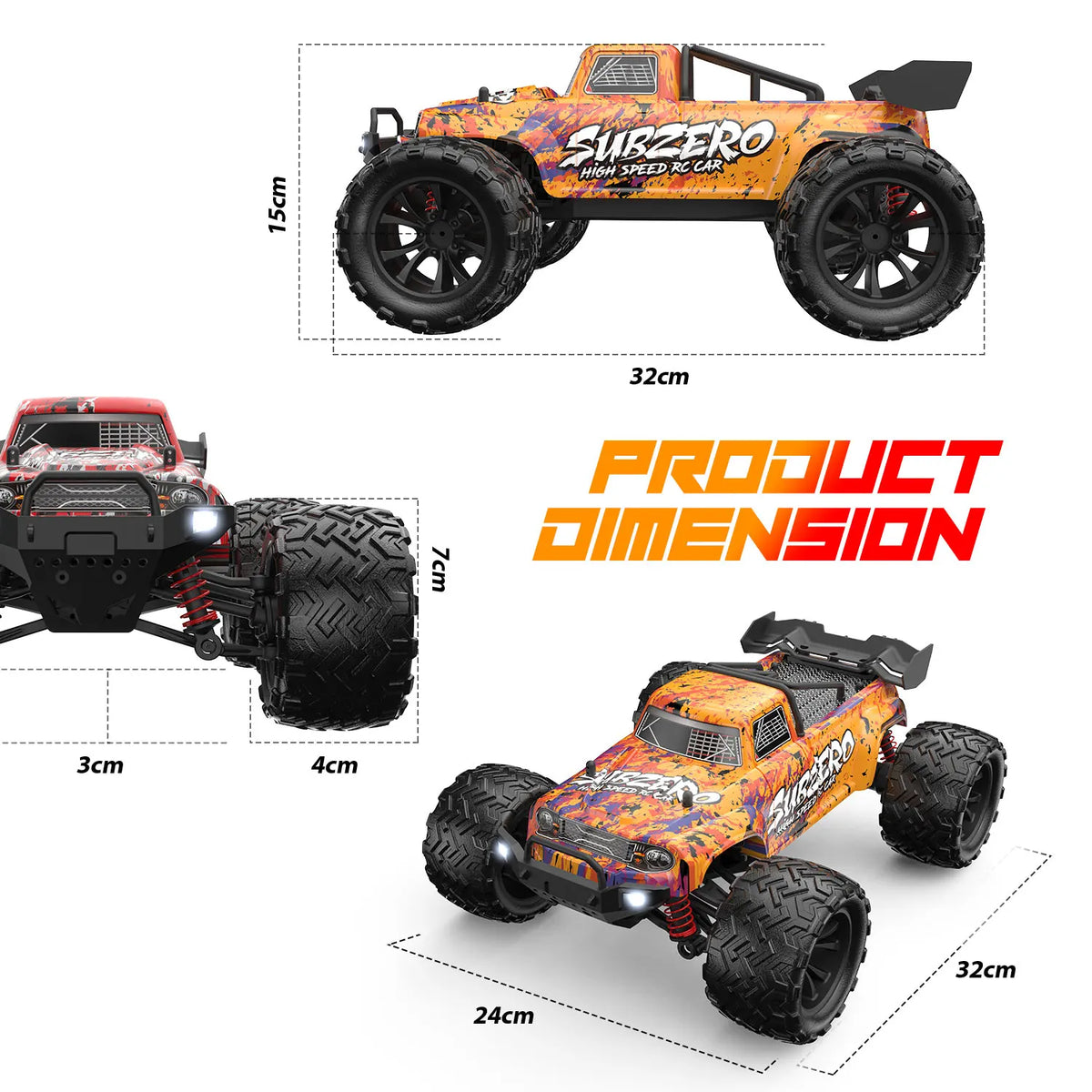 1:16 Scale Remote Control Off-Road Monster Truck