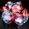 Handmade Resin D&D Dice Set – 7 Polyhedral Dice with Floral Design