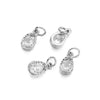 Silver rhinestone heart charms for jewelry making