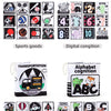 A collection of educational cloth books featuring sports goods, digital cognition, and alphabet cognition for early learning.