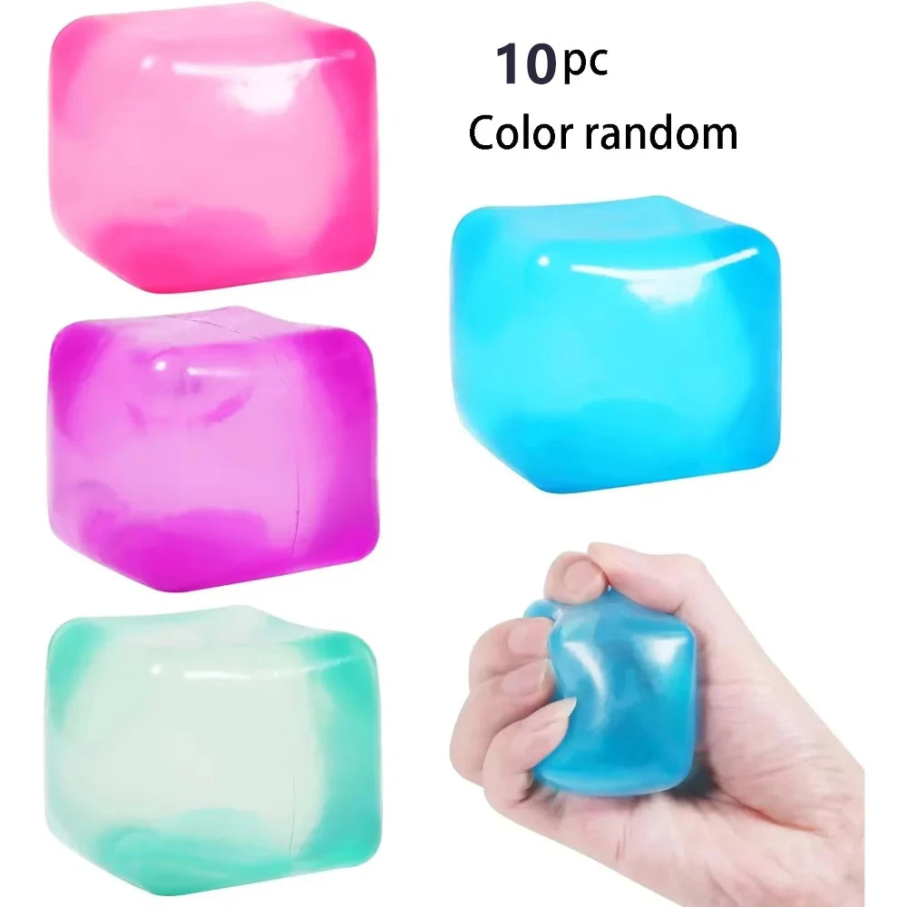 Squishy Stress Cubes – 4-Pack Sensory Fidget Toys