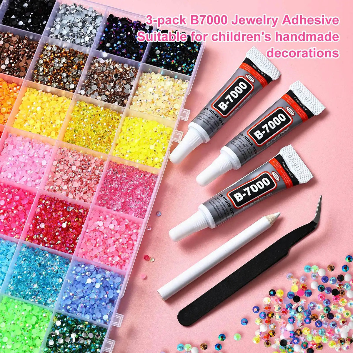 Mixed Color Resin Rhinestone Set for Crafts and DIY Decor