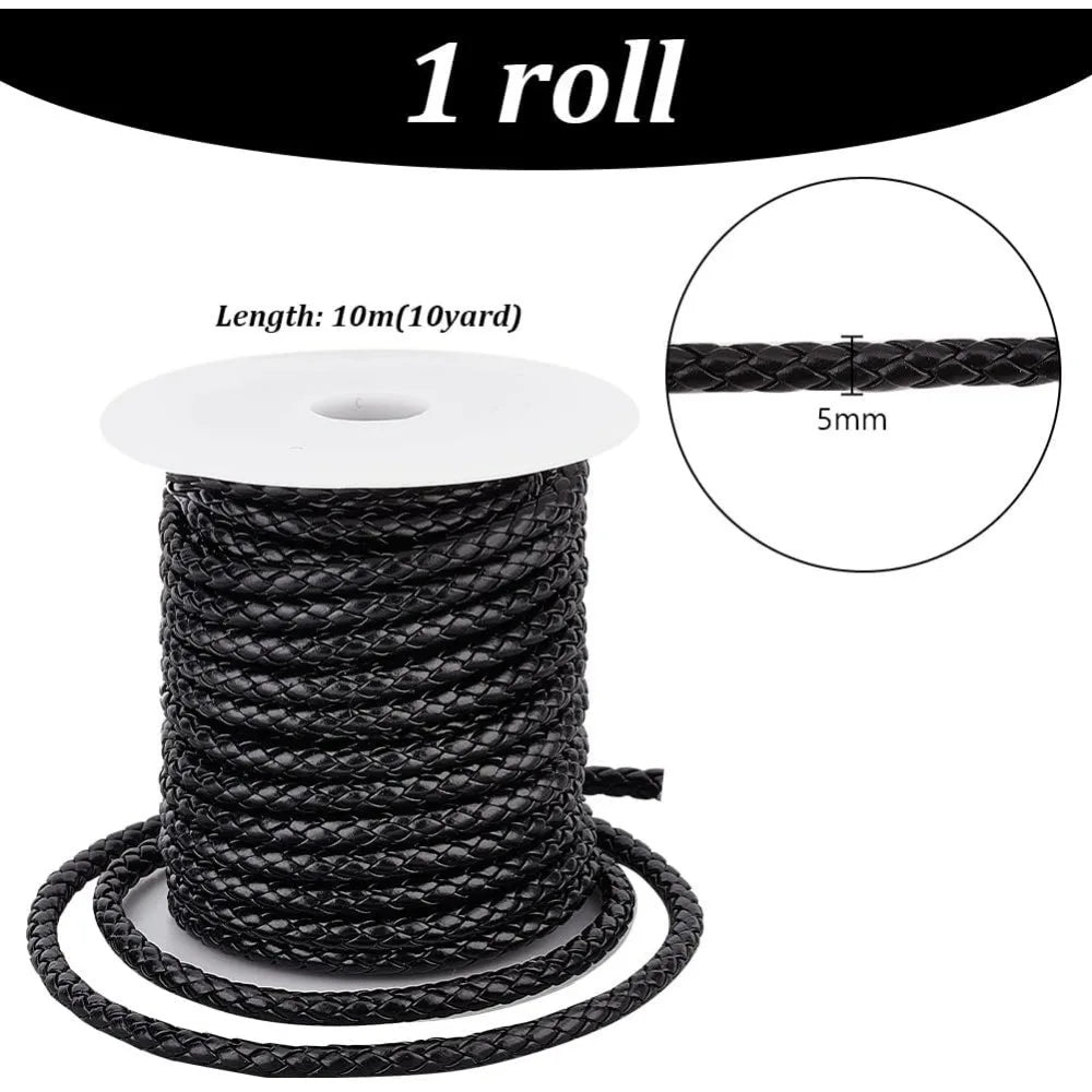 Braided PU Leather Cord for Jewelry Making and DIY Crafts