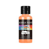 A bottle of Orange Red acrylic paint, labeled for use in leather, fabric, and craft projects.