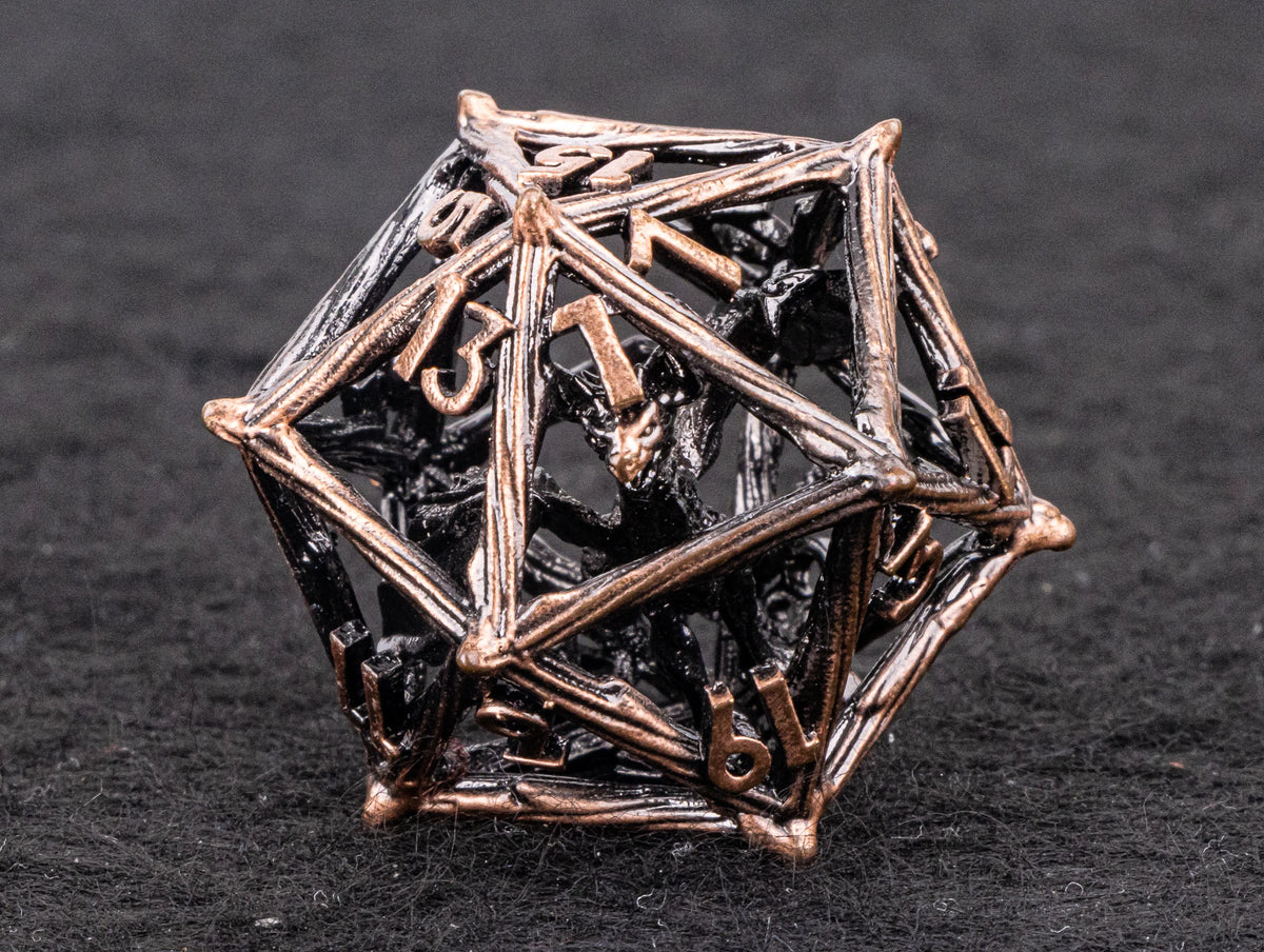 Hollow Metal Polyhedral Dragon Dice Set