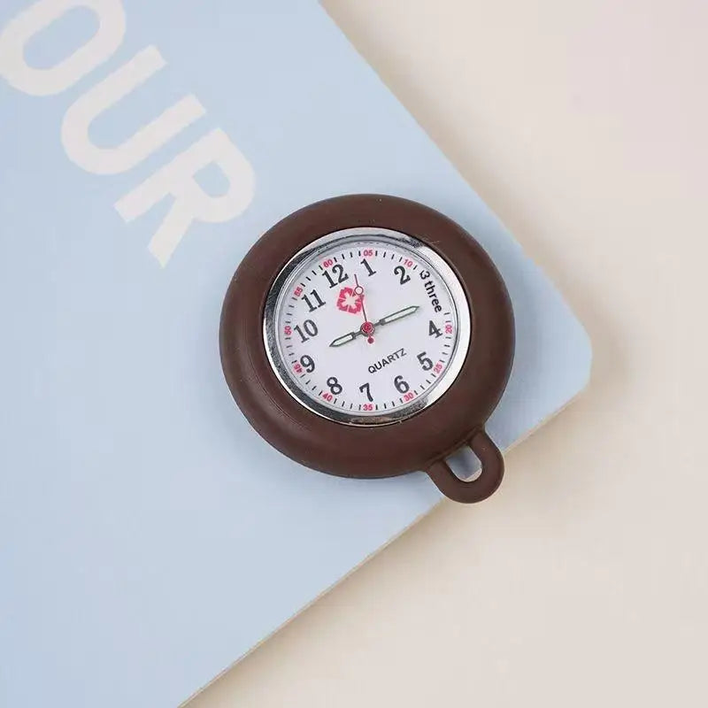 Colorful Silicone Nurse Pocket Watch with Brooch Pin