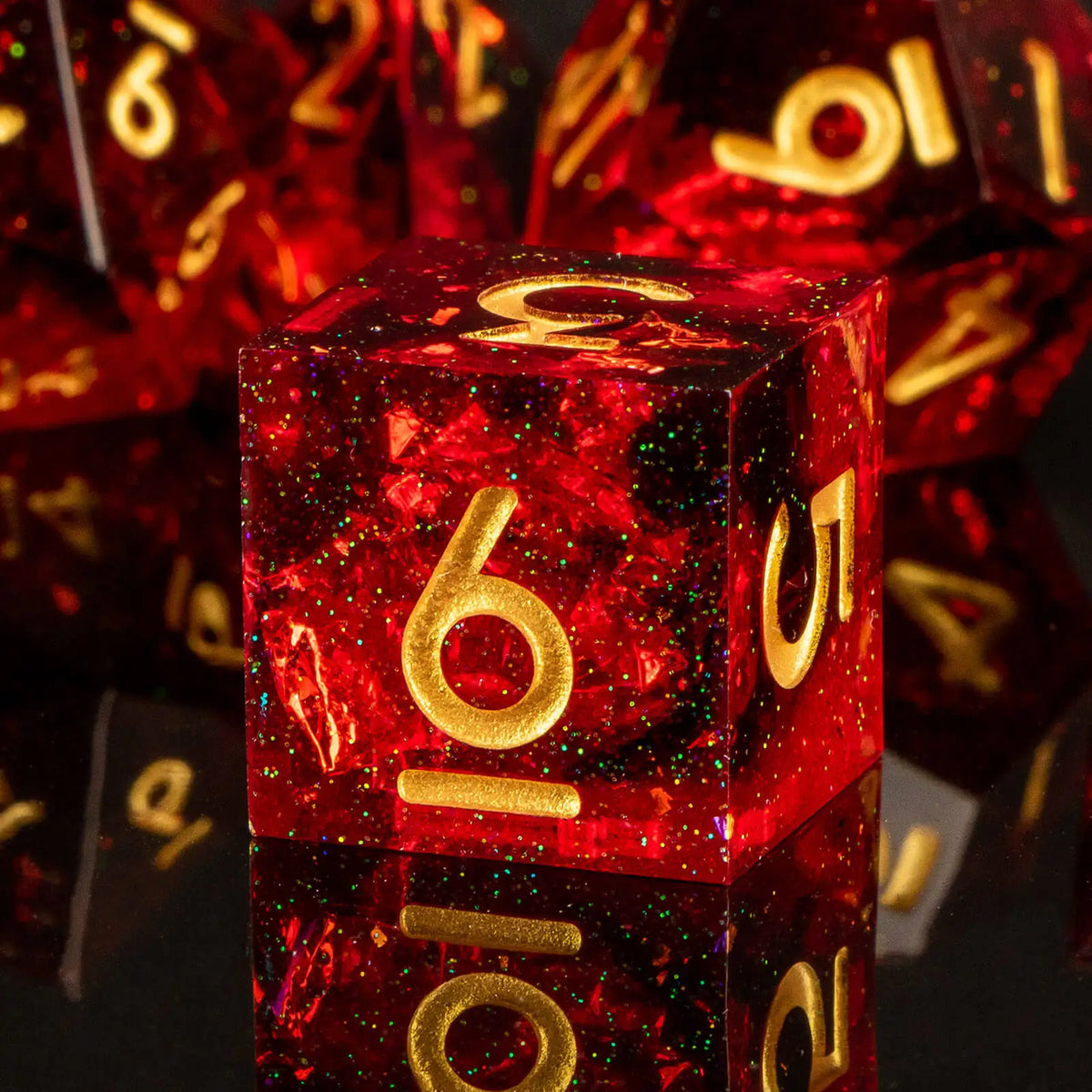 Handmade Resin Sharp Edge Dice Set for RPG Games