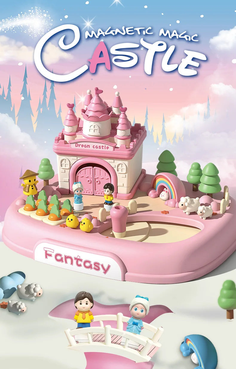 Magnetic Movable Princess Castle Dollhouse Playset