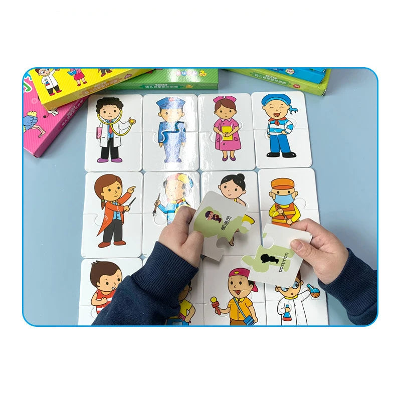 Toddler Animal & Fruit Puzzle Cards with Truck Matching Game