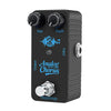 A black mini guitar effects pedal with rate and depth controls, featuring an analog chorus output and true bypass switch.