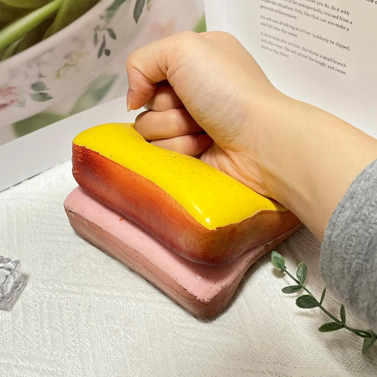 Bread-Shaped Buttery Squishy Stress Relief Toy