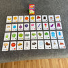 A collection of colorful early learning flash cards featuring various shapes, colors, animals, and objects.
