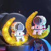 Luminous Astronaut Moon Building Blocks Set with LED Light Technology