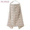 Beige Leopardenmuster-Nursing-Cover aus reine Baumwolle für die Stillzeit.