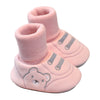 Pink baby soft sole first walker shoes with anti-slip TPR soles