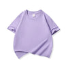 A light purple classic cotton crew neck t-shirt for kids shown flat lay.