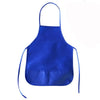 A royal blue waterproof long-sleeve art smock and dining bib with ties.