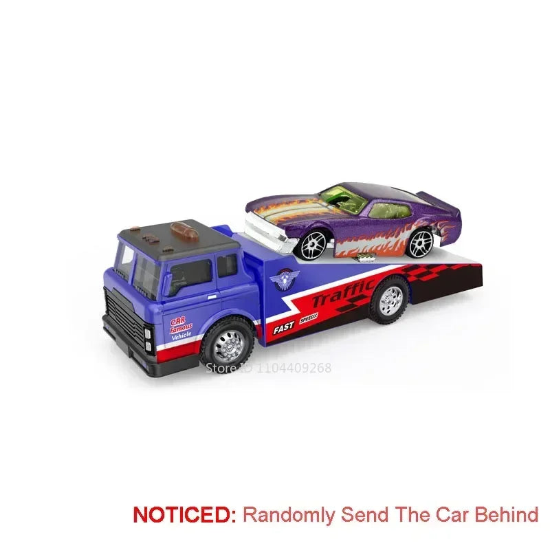 Diecast Metal Container Truck with Trailer – Pull-Back Action
