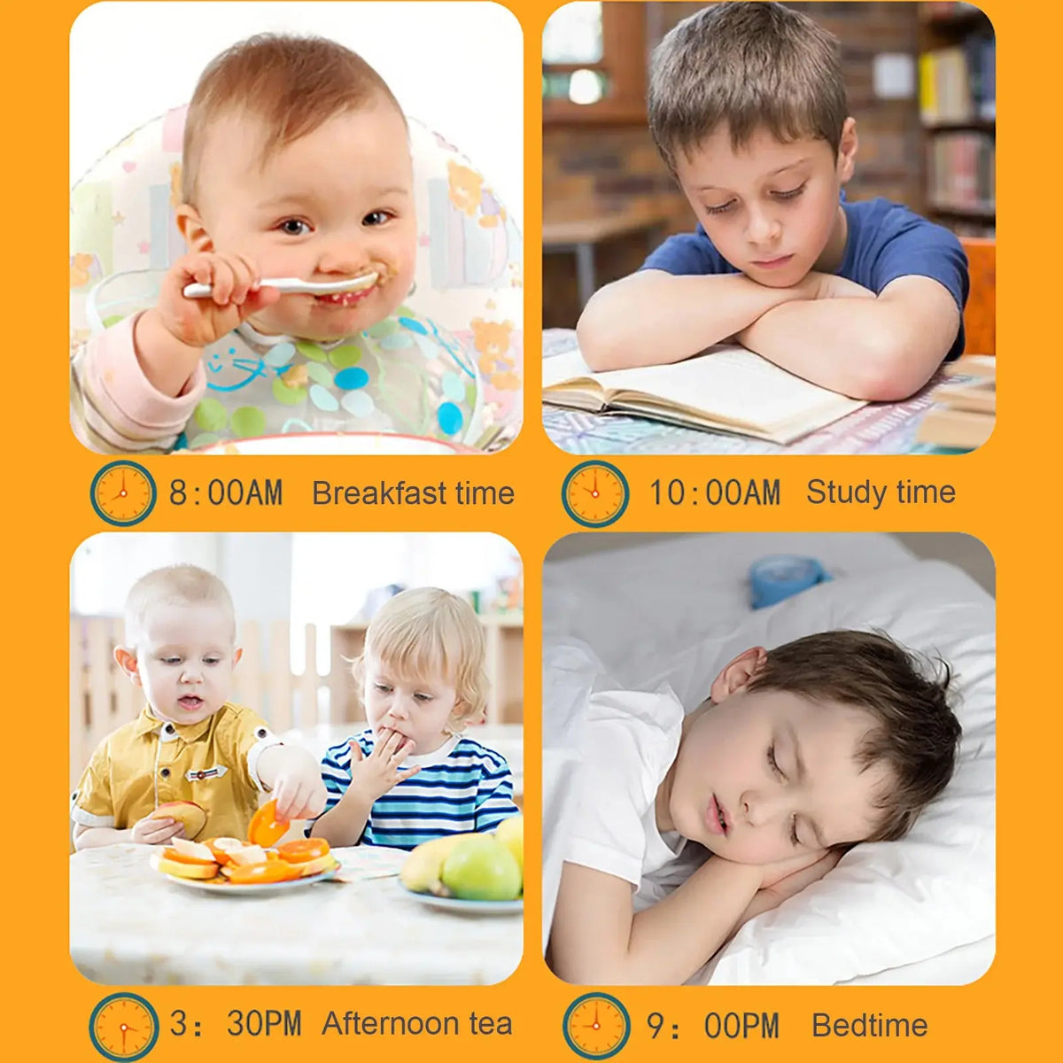 Wooden Montessori Clock Toy for Kids Learning Time