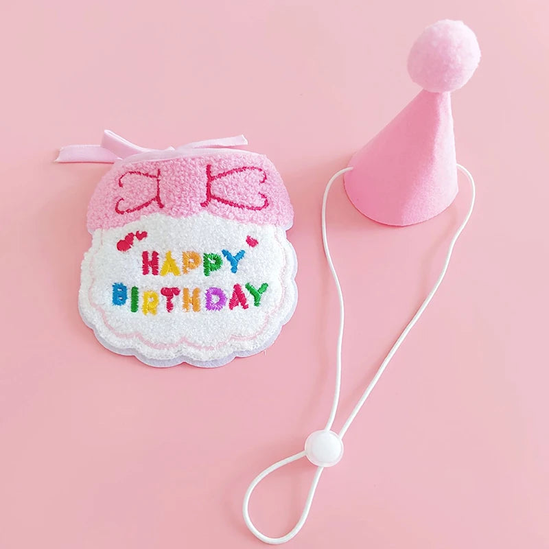 Pet Birthday Hat and Bib Celebration Set