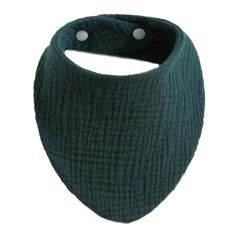 Organic Cotton Muslin Baby Bib with Bandana Style