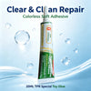 A bottle of Clear & Clean Repair Colorless Soft Adhesive TPR Special Toy Glue for repair and bonding.