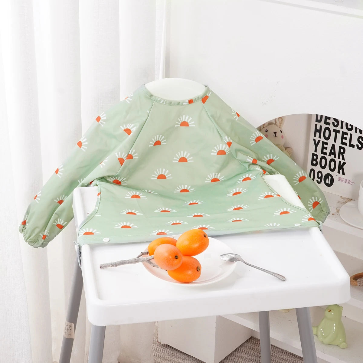 Waterproof Long-Sleeve Baby Bibs with Cute Designs