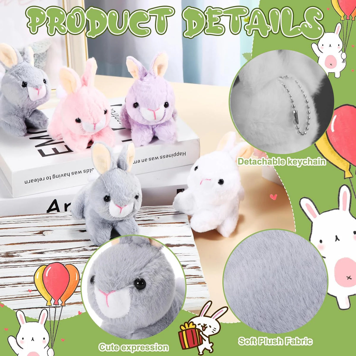 Adorable Mini Plush Bunny Set – Soft Stuffed Rabbits for Easter, Gifts & Decor