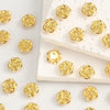 12mm Gold Rose Flower Resin Flat Back Beads for Jewelry Making (30-Pack)