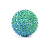 A teal, spiky 3D printed sensory fidget roller keychain for stress relief.