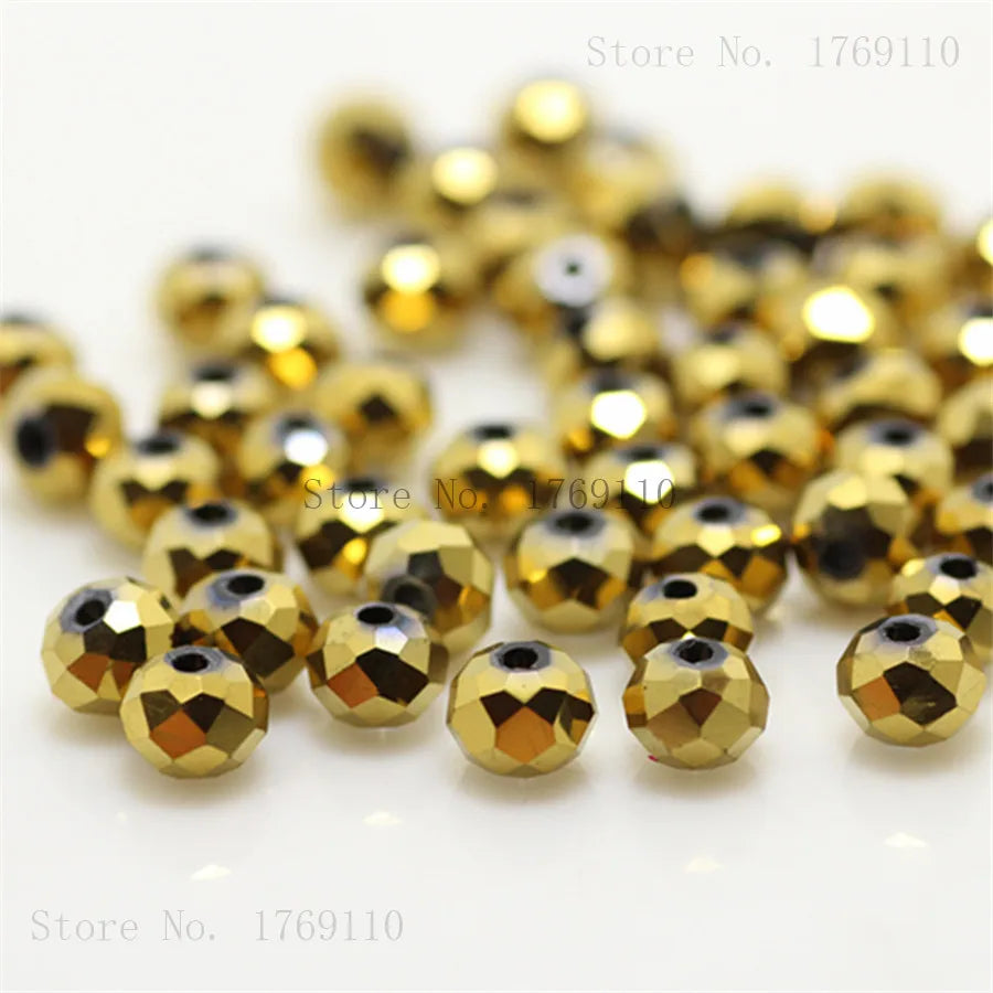 Faceted Crystal Glass Rondelle Beads for Jewelry Making