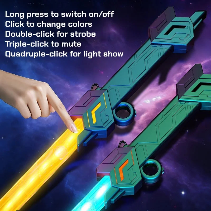 Dual-Head Telescopic Lightsaber with 7-Color LED Effects