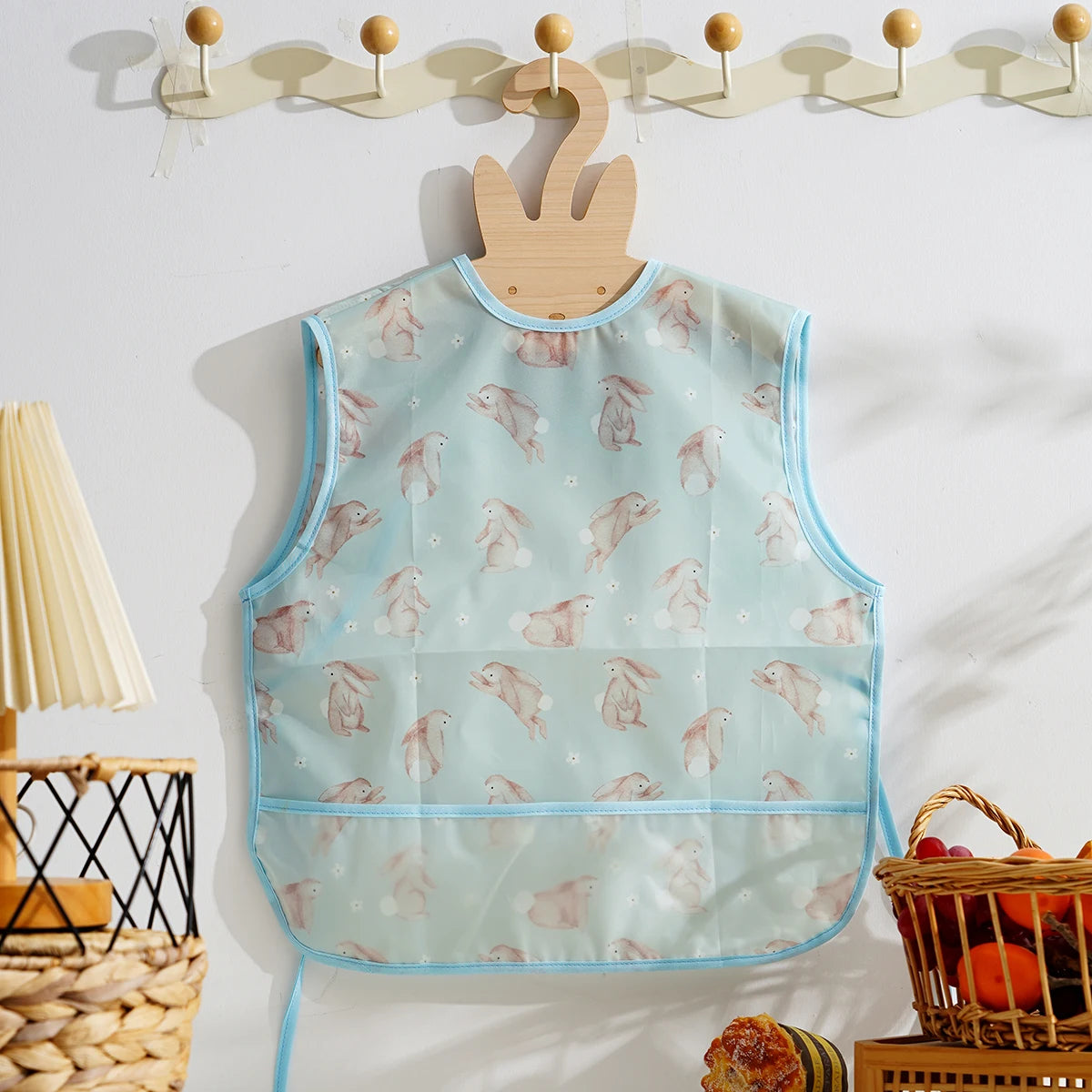 Waterproof Baby Full-Coverage Feeding Bib with Long Sleeves