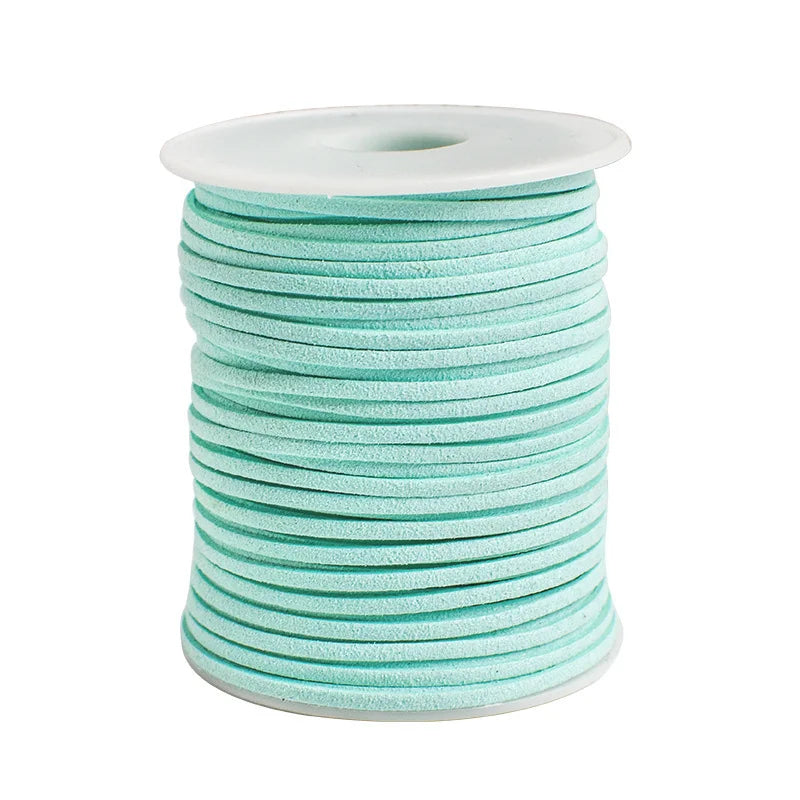 Roll of teal velvet faux suede braided ribbon for crafting and gift wrapping