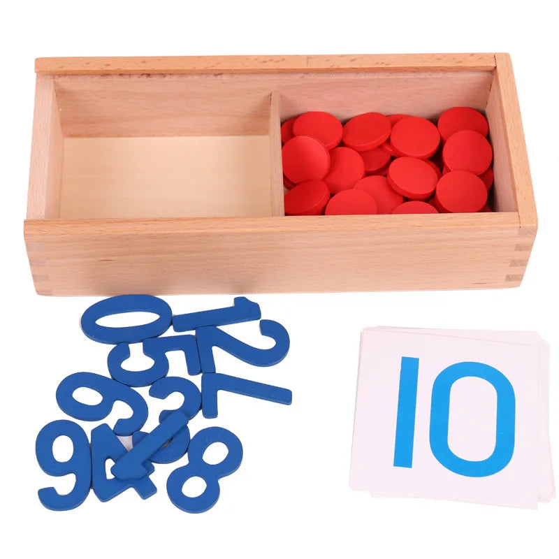 Wooden Number Counting Game with Montessori Cards