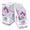 A box of My Little Pony Friendship Eternal cards in the Platinum series, showing a stack of collectible cards.