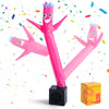 Pink inflatable tube guy with a blower for desk and party decor