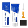 A tube of Wall Repair Paste with a box and an orange scraper tool shown next to a black sponge.