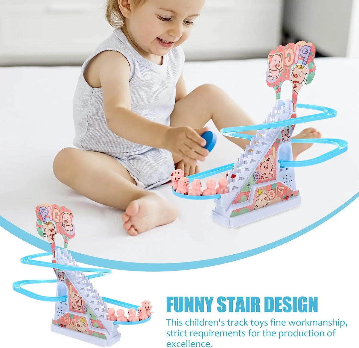 Electric Duck Stair-Climbing Toy with Lights and Music
