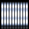 A row of bright, vertical LED glow sticks with a soft blue light illuminating a dark surface.