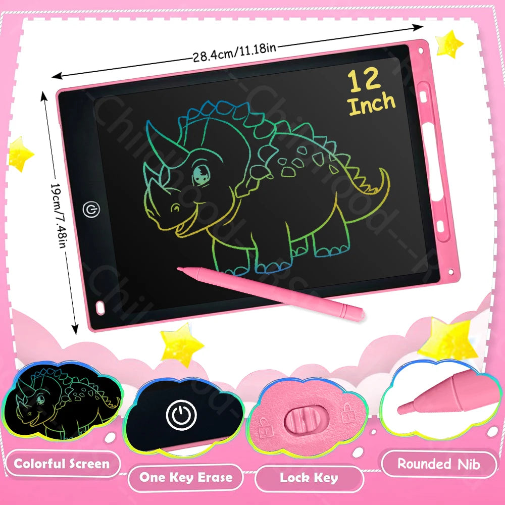 LCD Writing Tablet for Kids – Reusable Drawing Board with Stylus